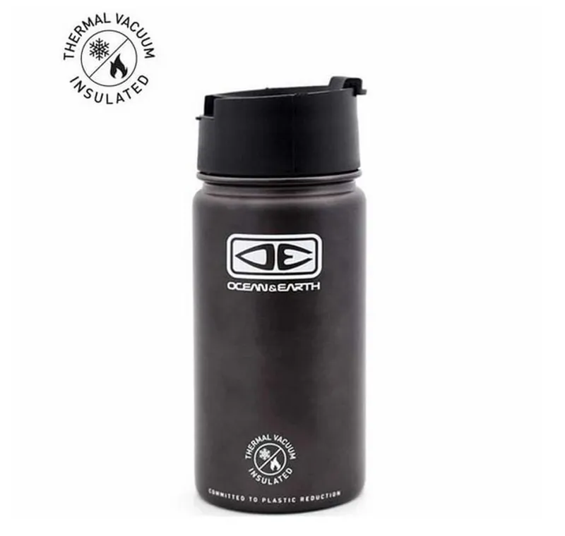 Ocean and Earth Insulated Flip Lid Coffee Mug Black